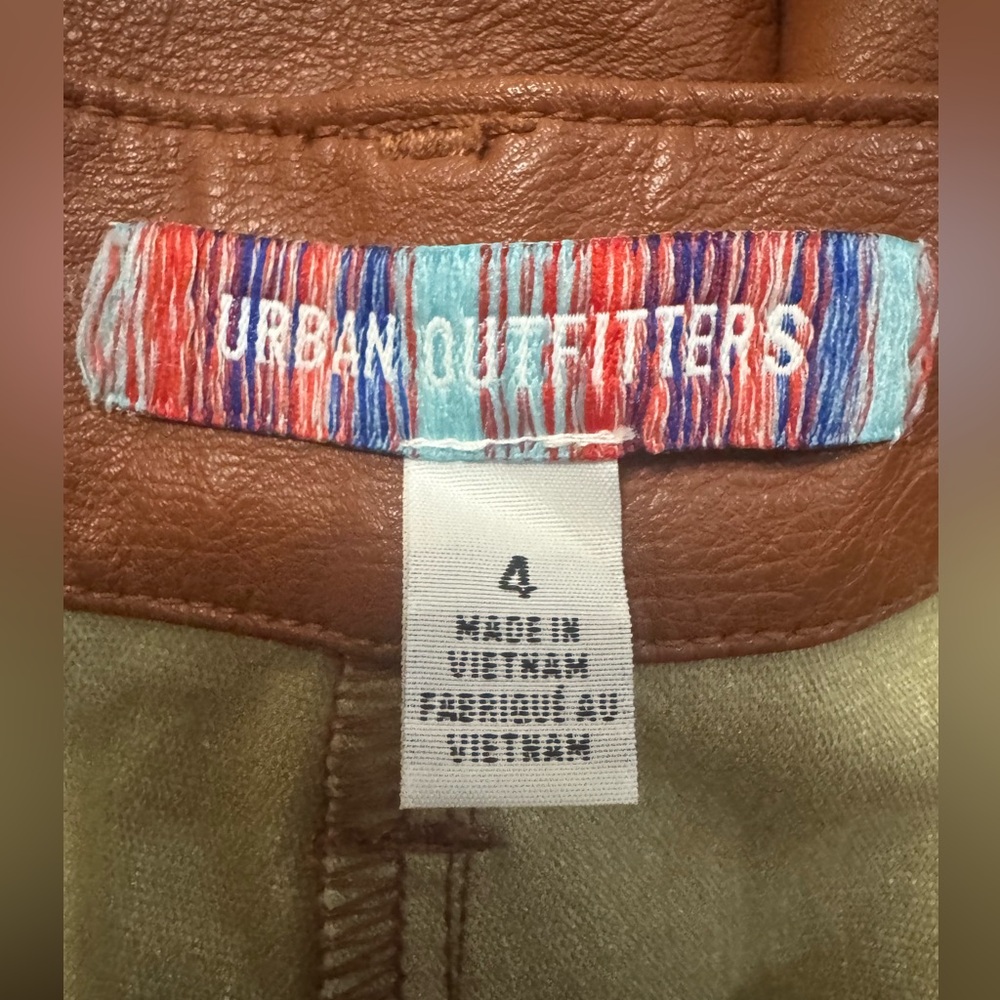 Urban Outfitters Tan Flare faux Leather Pants - Picture 4 of 12